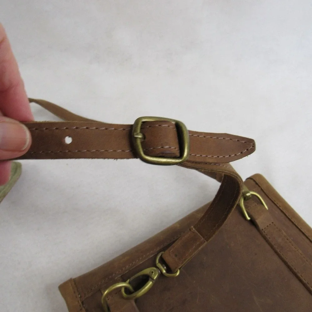 IPad Tablet Case Sleeve Temple Brown Oiled Leather WWII Canvas Shoulder Strap